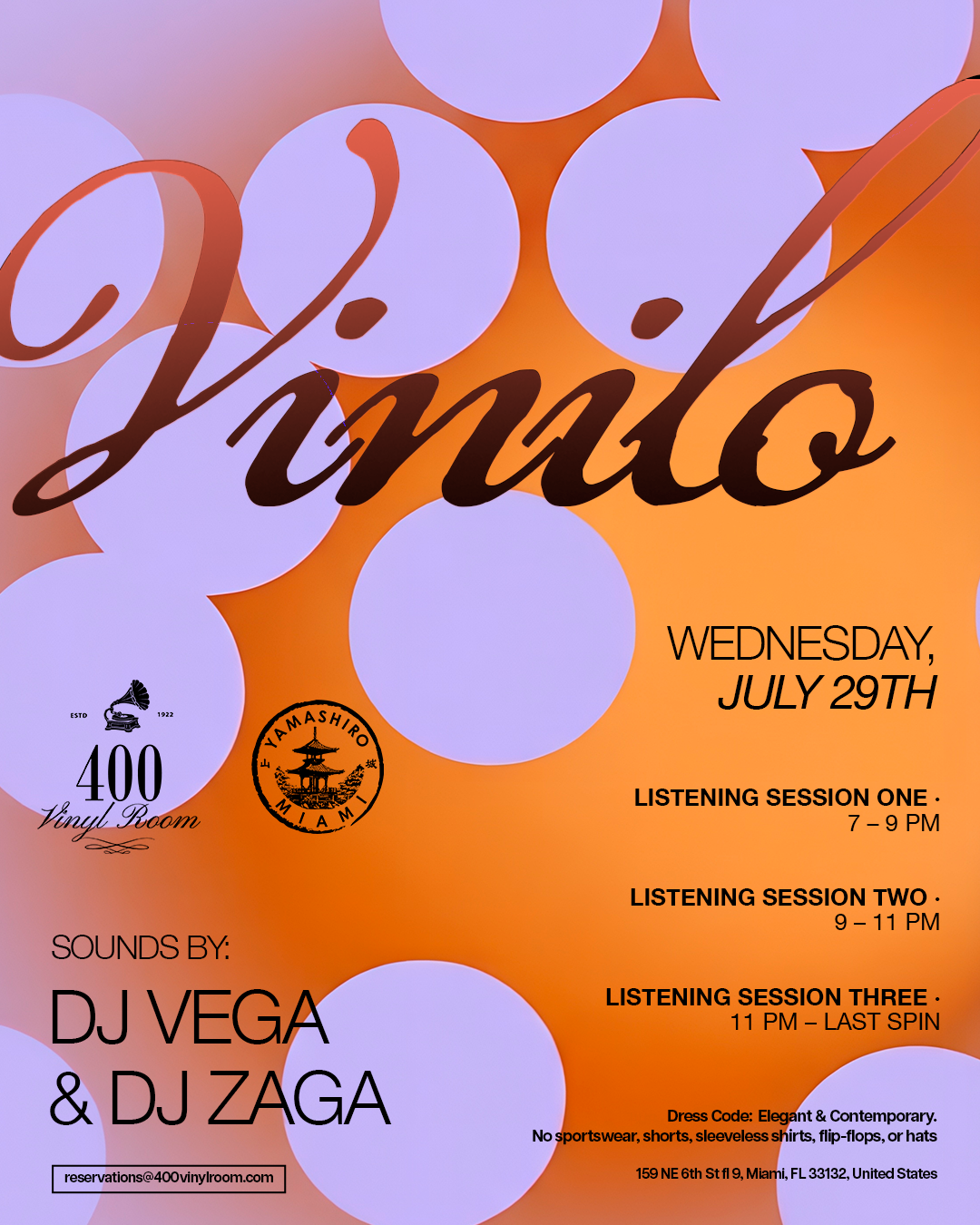 Lineup July 29th - Vinilo Wednesday post info